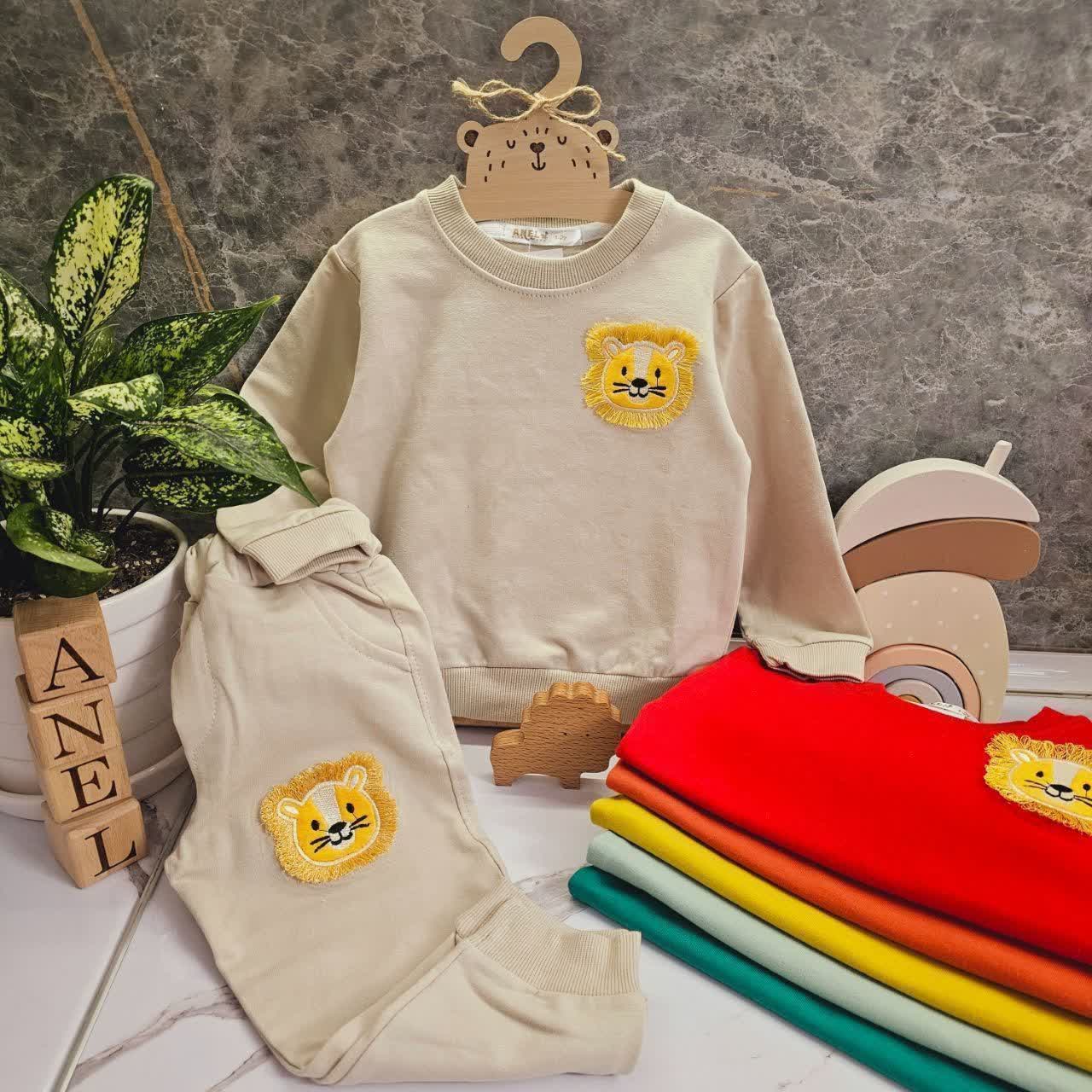 بلوز شلوار گلدوزی طرح شیر 1