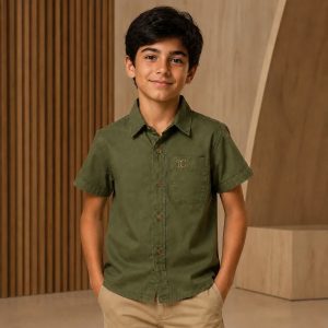 پیراهن پسرانه کتان تک جیب